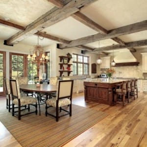 Image of a rustic room with lots of wood