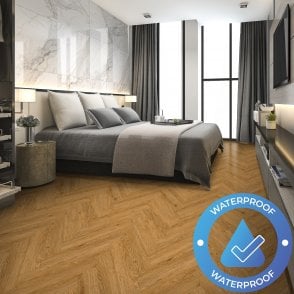 AquaLuxe Herringbone - Glue Down LVT Flooring - Republique Oak