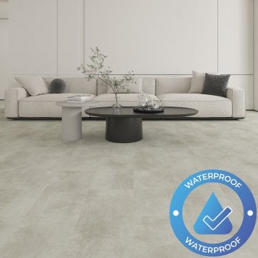 AquaLuxe Tile - Glue Down LVT Flooring - Greige
