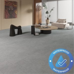 AquaLuxe Tile - Glue Down LVT Floorinng - Light Concrete