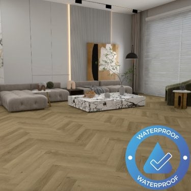 AquaStone Herringbone - Waterproof Vinyl Click - Prairie Oak