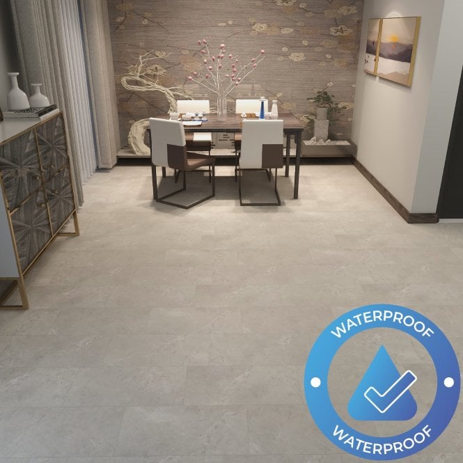 AquaStone Tile - Waterproof Vinyl Click - Taupe Marble (New 5G Click)
