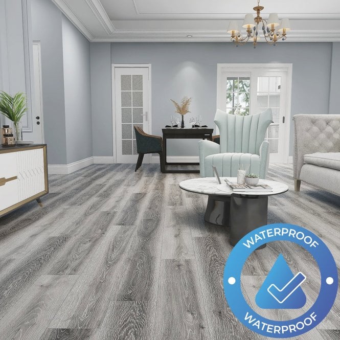 AquaStone - Waterproof LVT Flooring - Earth Grey Oak (5G)