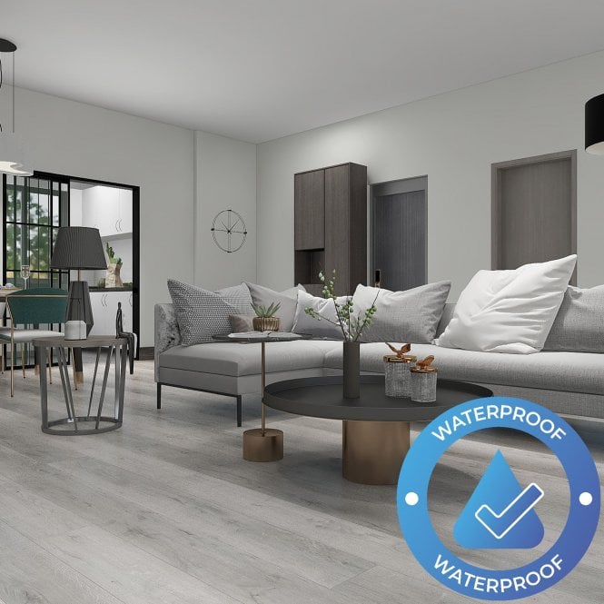 AquaStone - Waterproof LVT Flooring - Grey Frost (5G)
