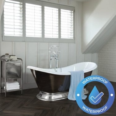 Areti Herringbone - Waterproof LVT Flooring - Simi Oak