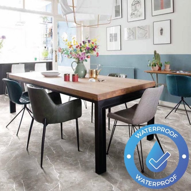 Areti Tile - Waterproof LVT Flooring - Galazo Dark