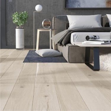 Aspire Click - 14mm x 180mm x 2.26m Engineered Oak Flooring - Cappuccino Brushed Matt Lacquered