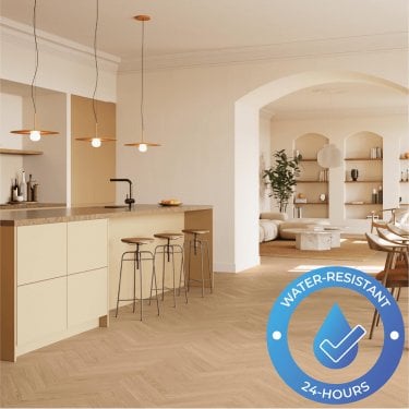 Berry Alloc Chateau+ - Water-Resistant 8mm Herringbone Flooring - Charme Light Natural - 7505