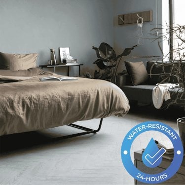 Berry Alloc Chateau+ - Water-Resistant 8mm Herringbone Flooring - Chestnut White - 6201