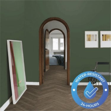 Berry Alloc Chateau+ - Water-Resistant 8mm Herringbone Flooring - Java Brown -  7311