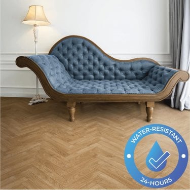 Berry Alloc Chateau+ - Water-Resistant 8mm Herringbone Flooring - Java Natural - 7307