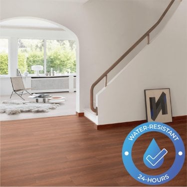 Berry Alloc Chateau+ - Water-Resistant 8mm Herringbone Flooring - Merbau Brown - 6311