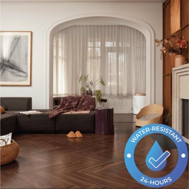 Berry Alloc Chateau+ - Water-Resistant 8mm Herringbone Flooring - Walnut Brown - 8111