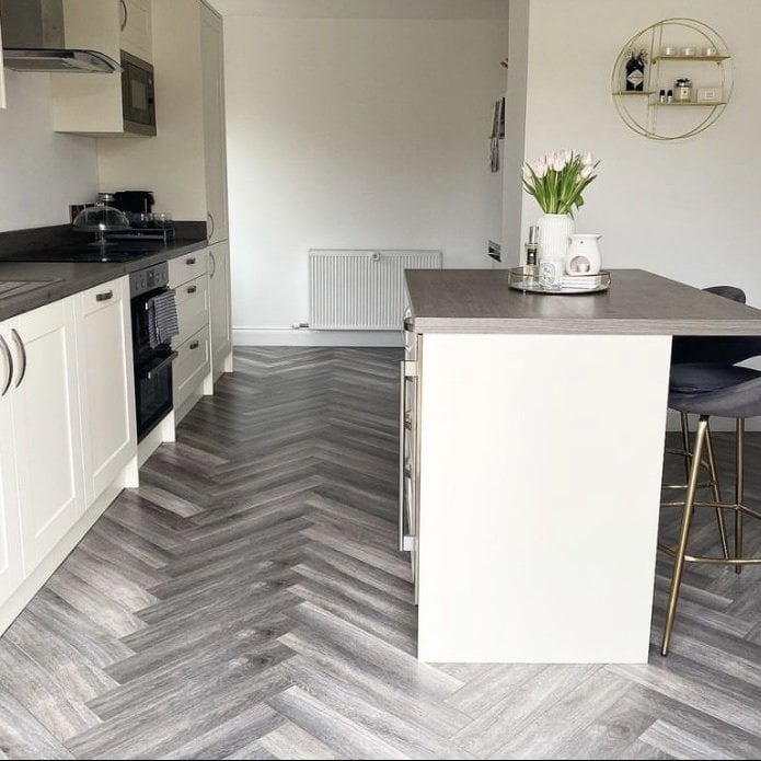 Emperor - 12mm Laminate Flooring - Parquet Herringbone Grey