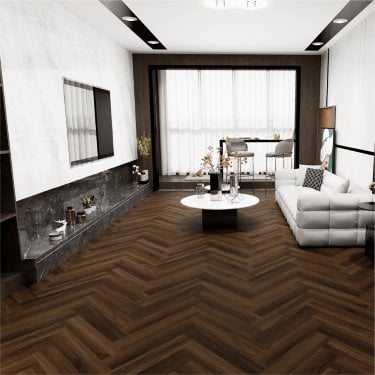 Doppio Herringbone - 8mm Laminate Flooring - Conker Oak