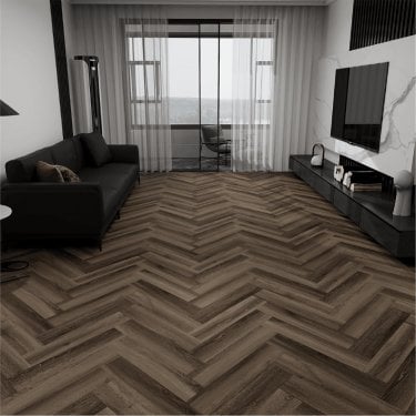 Doppio Herringbone - 8mm Laminate Flooring - Muted Grey Oak