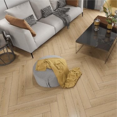 Doppio Herringbone - 8mm Laminate Flooring - Natural Oak