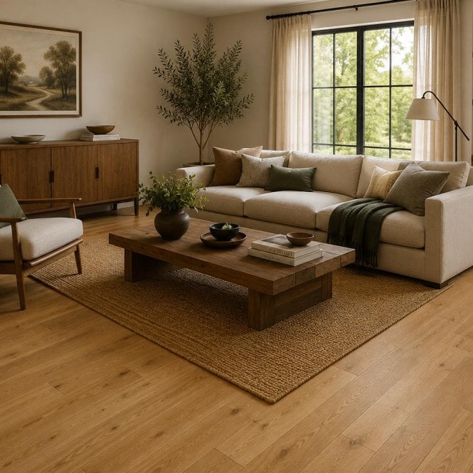 Dynasty - 14mm x 125mm Engineered Wood Flooring - Oak Brushed & Lacquered