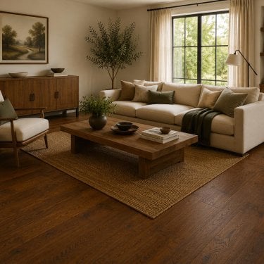 Dynasty - 14mm x 125mm Engineered Wood Flooring - Oak Brushed, Smoked & UV Lacquered