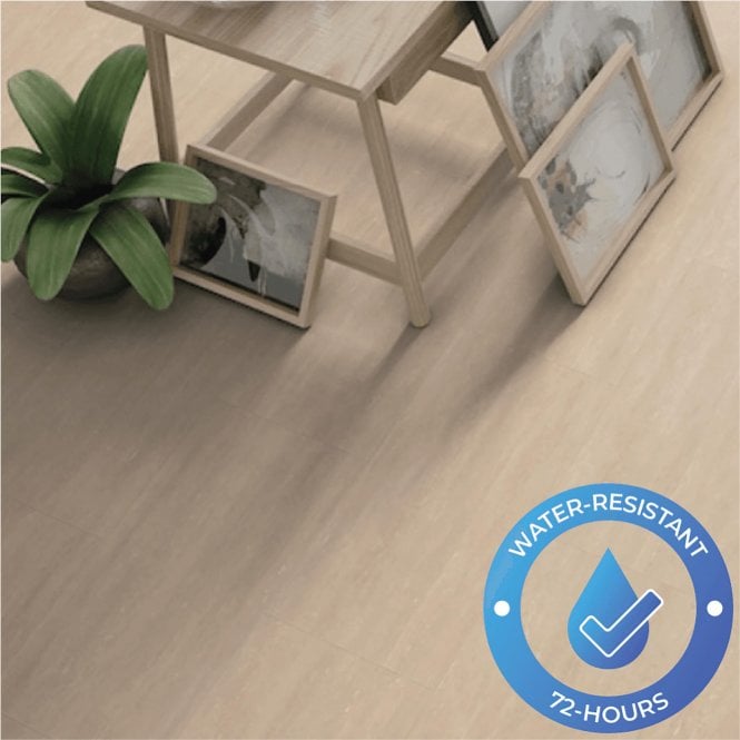 Elite Stone - 8mm Tile Effect Laminate - Beige Travertine