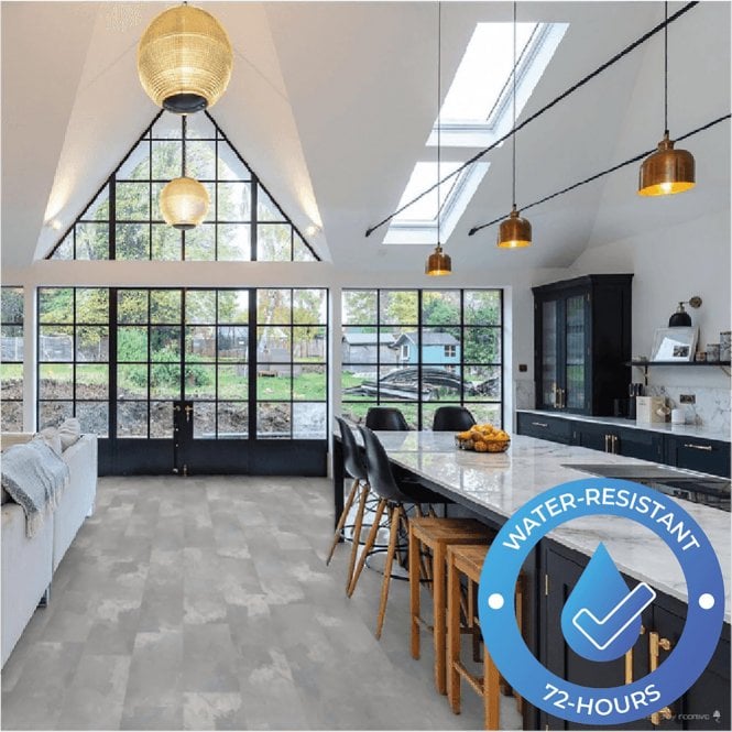 Elite Stone - 8mm Tile Effect Laminate Flooring - Venetian Grey