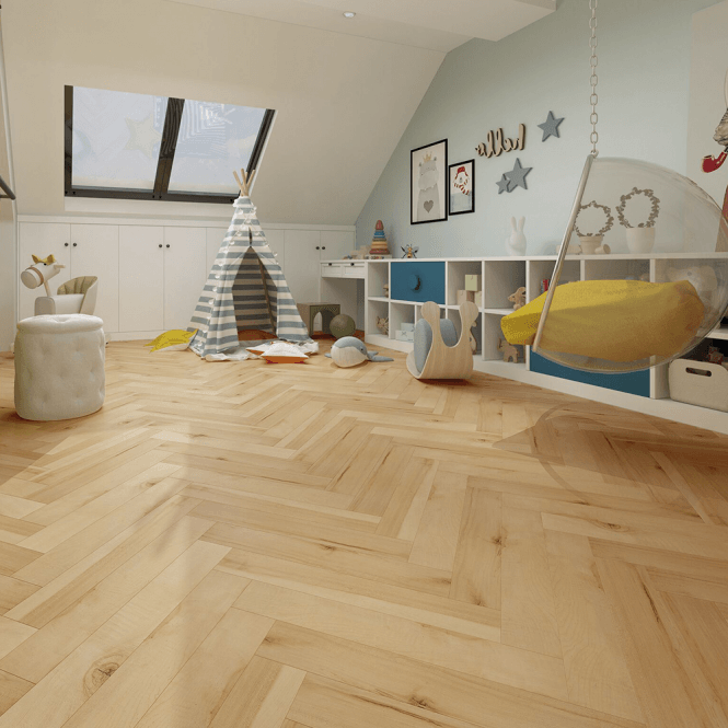 Emperor - 12mm Laminate Flooring - Bleached Herringbone Oak