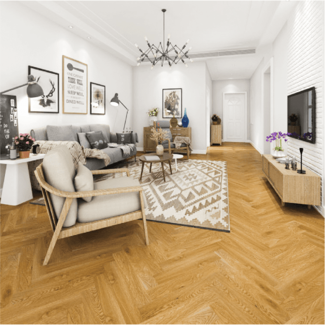 Emperor - 12mm Laminate Flooring - Herringbone Natural Oak