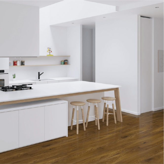 Glossy Varnished - 8mm High Gloss Laminate Flooring - Oak Wood