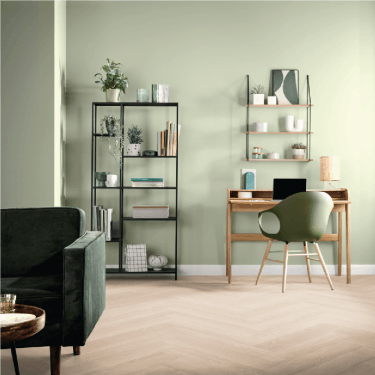 Mysa - 8mm Herringbone Laminate Flooring - Light Nora Oak