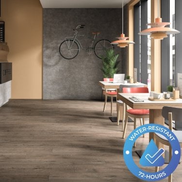 New Hydro Guard - 8mm Water Resistant Laminate - Dark Tirun Oak