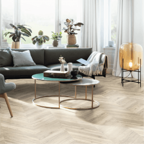 New Signature - 8mm Herringbone Laminate Flooring - Light Oak