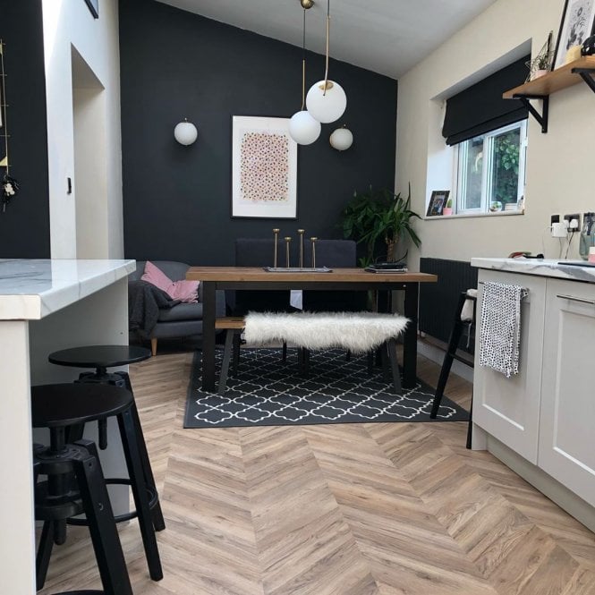 New Signature - 8mm Herringbone - Laminate Flooring - Natural Oak