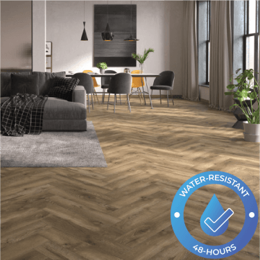 Villa - 8mm Herringbone Laminate - Riana Oak
