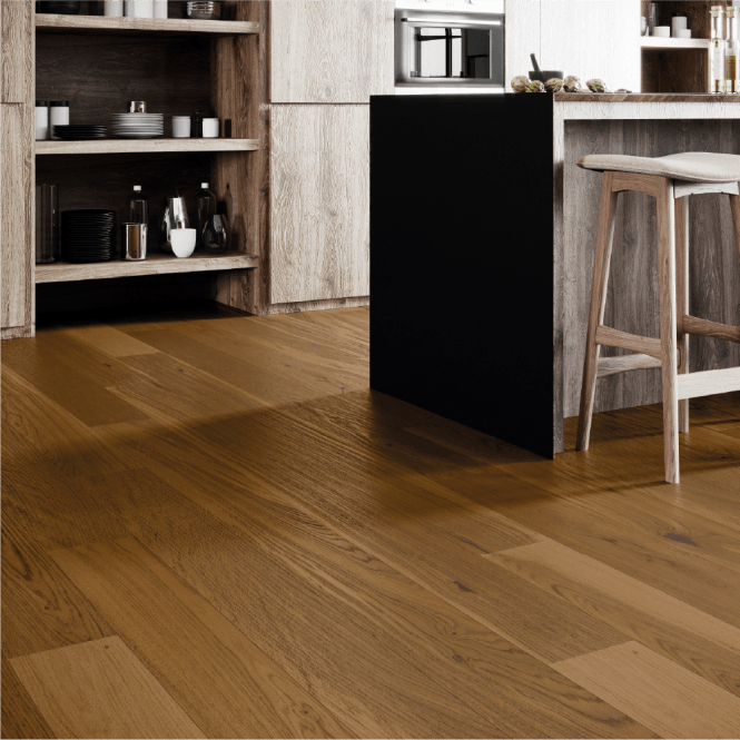 Woodland Click - 14mm x 130mm Engineered Wood Flooring - Cognac Matt Lacquered