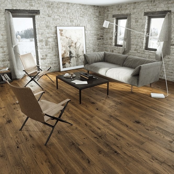 Woodland Click - 14mm x 130mm Engineered Wood Flooring - Country Walnut Lacquered